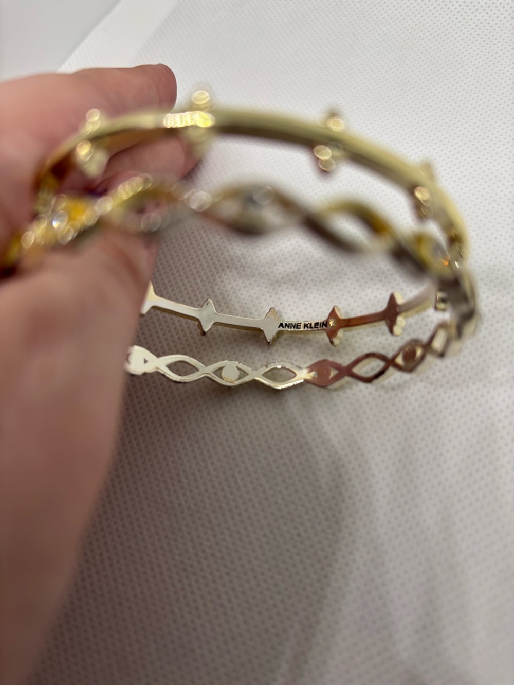 Anne Klein Gold-Tone Spiked and Twisted Bangle Set - Picture 3 of 3
